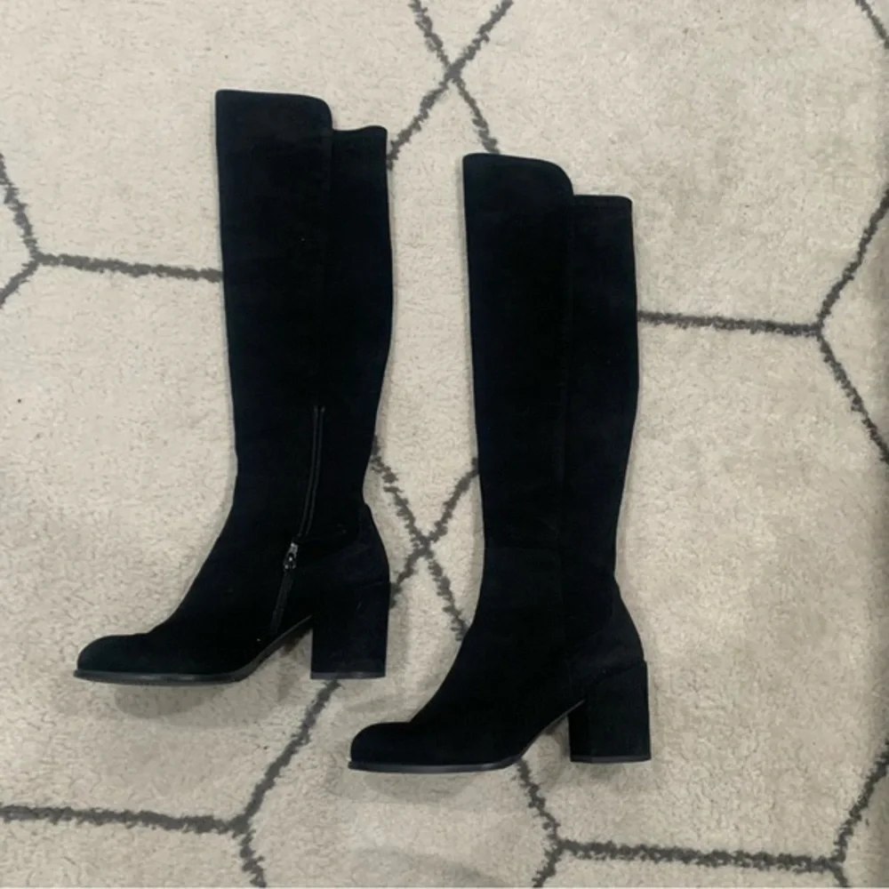 Stuart Weitzman Over The Knee Boots Alljack in Black Suede